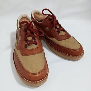 Vintage Mens Cabela's Shoes Size  12 W Canvas And Leather Brown Vibram Soles